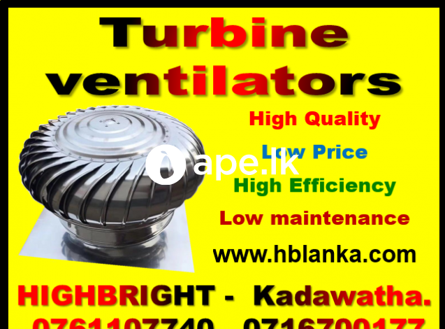 Air ventilators, Wind turbine ventilators srilanka